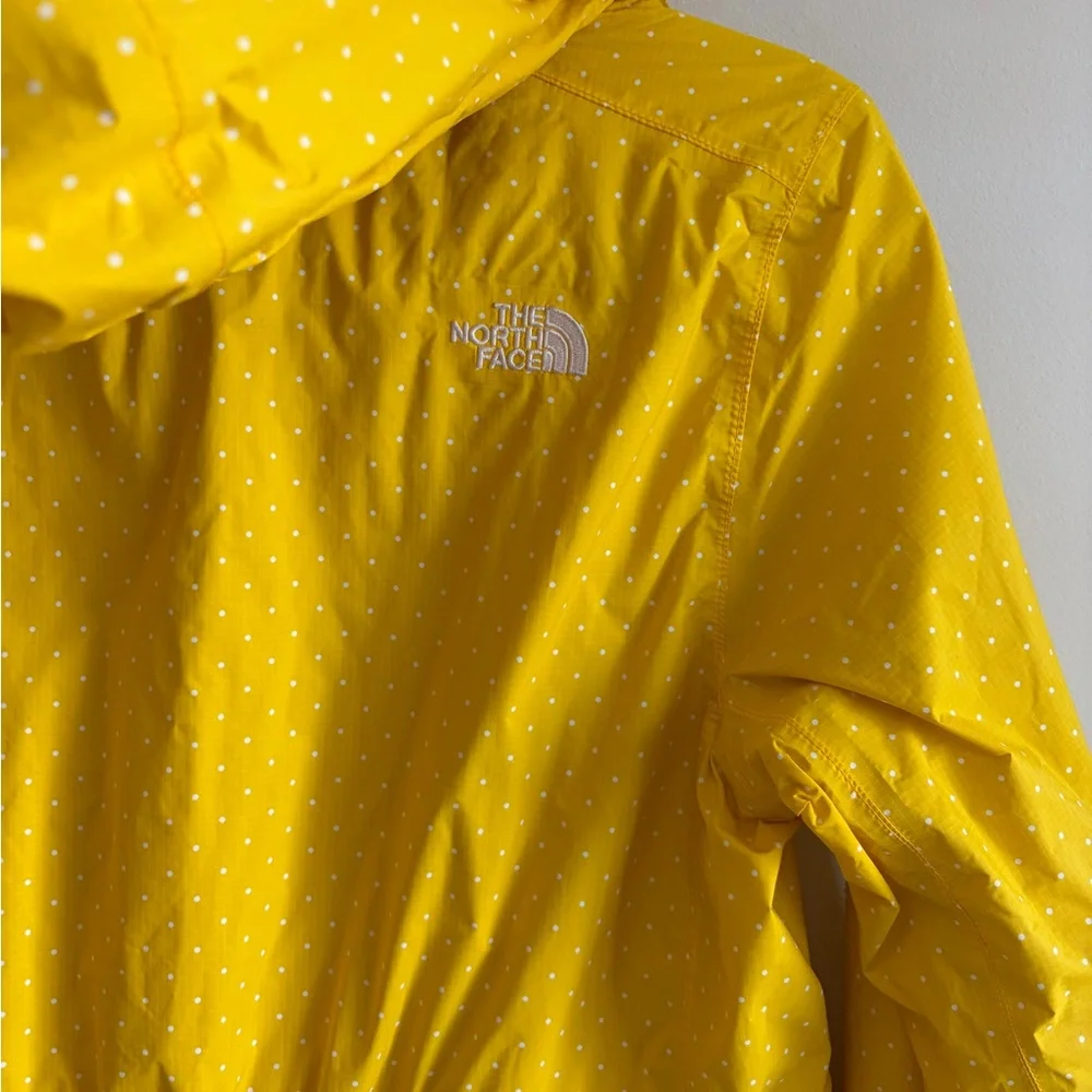 The North Face Resolve Parka Yellow Polka-dot Dry Vent Rain Jacket (M) Hooded - Picture 6 of 16